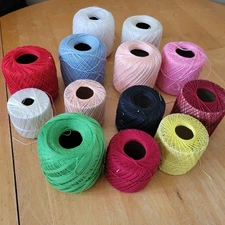 Crochet Knitting Thread Colorful Mixed Lot of 13