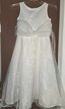 Beautiful White Dress FIRST COMMUNION FLOWER GIRL Sz 10 JESSICA ANN Machine Wash