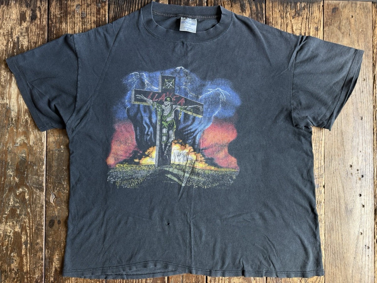 Vintage 1991 Slayer Touring In The Abyss T Shirt XL Brockum Metal 