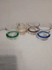 Blenko Tumblers  Single  Ring Multicolor Handmade Rocks Glasses Set Of 4