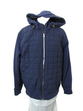 LL Bean Jacket Mens Large Navy Lined Full Zip Katahdin Iron Works Sweatshirt