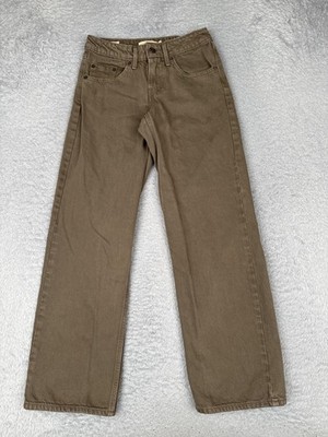 Levis Premium Low Loose Wide Leg Jeans Womens 24 Brown Big E Med Wash 24x30
