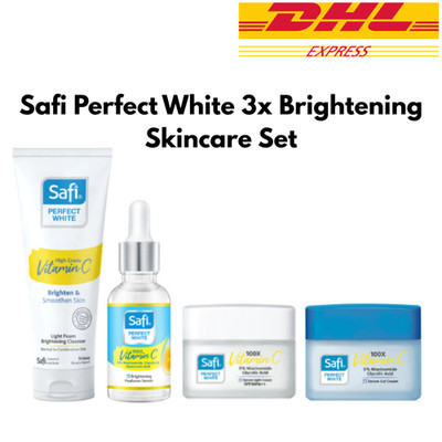SAFI Perfect White 3x Brightening Skincare Bundle Vit C Niacinamide Skincare Set
