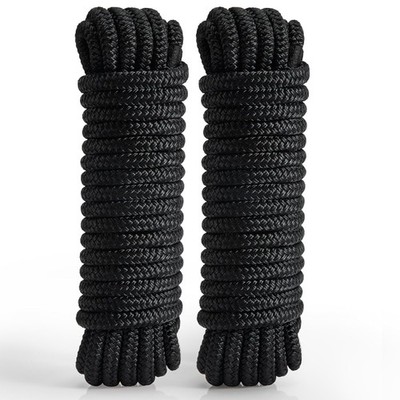 2 Pack 1/2'' x 15' Boat Dock Lines for Boat & Pontoon, Premium Marine- Grade Doub