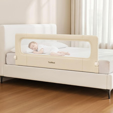 Folding Bed Rail for Toddlers, Baby Bed Rail Guard with Reinforced Anchor Safety