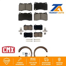 Front Rear Ceramic Brake Pads And Parking Shoes Kit For Cadillac CTS STS