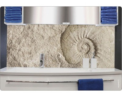 mySPOTTI Badrückwand aqua Fossil 140x45 cm