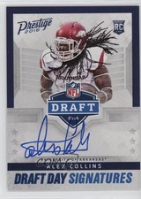 2016 Panini Prestige Draft Day Signatures Blue Ink Alex Collins #AC Auto 0q3