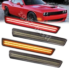 For 2015-2023 Dodge Challenger Front Rear Fender LED Side Marker Light Set 4PC