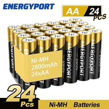 24x AA Rechargeable Batteries 1.2V NiMH 2800mAh Double A Battery for Solar Light