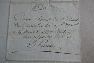 AN 8 Lettre ETAT MAJOR LEFEBVRE lieutenant général au Conseil de guerre
