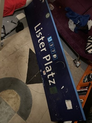Lister Platz U-Bahn Station Metallschild Mit Original96 Stickern/tags Sehr Gross