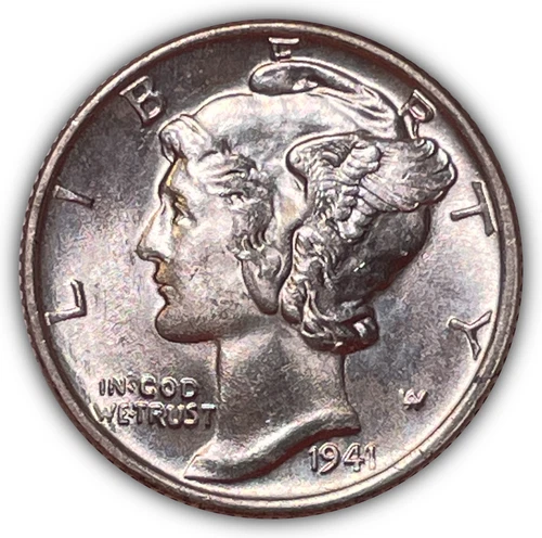 1941 Mercury Silver Dime Brilliant Uncirculated BU Coin #25679
