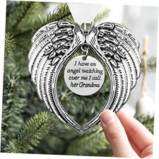 Christmas Memorial Hanging Ornaments Angel Wings, Memorial Gifts for Grandma