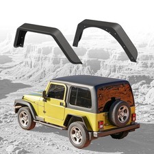 Rear Tubular Fender Flares For 97-06 Jeep Wrangler Tj 2-door 5 Wide Black Steel Rear Tubular Fender Flares For 97-06 Jeep Wrangler Tj 2-door 5 Wide Black Steel