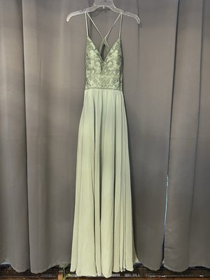 Kennedy Blue Sage Chiffon Sleeveless Bridesmaid Dress Size 4
