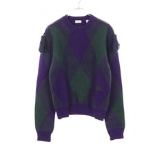 BURBERRY Pullover Sweater Knit wool Purple Green S Used mens
