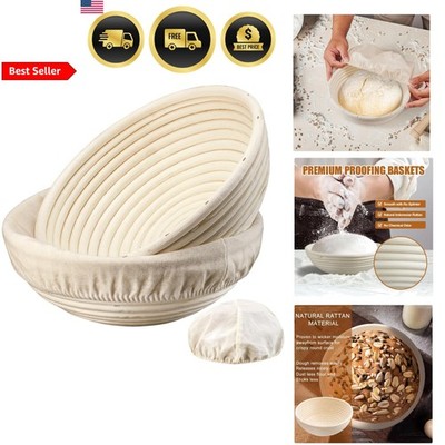 Bread Proofing Basket Set of 2 9 Inch Rattan Sourdough Banneton Baskets
