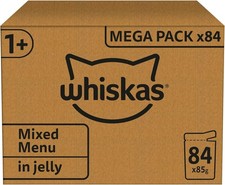 whiskas 1 plus Adult Mixed Selection in Jelly 84 Pouches, Megapack (84 x 85 g) 3.92 per kilo