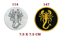 Scorpion  Scorpio Round Sew Iron On Embroidered Badge Patch Jacket Jeans Bag Hat