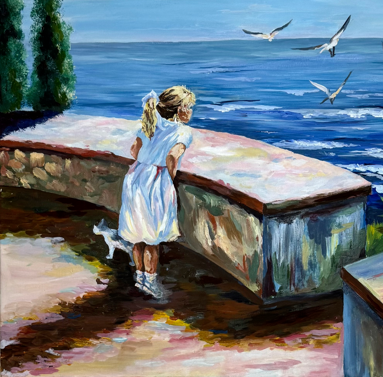 Seaside Serenity: A Girl's Quiet Moment