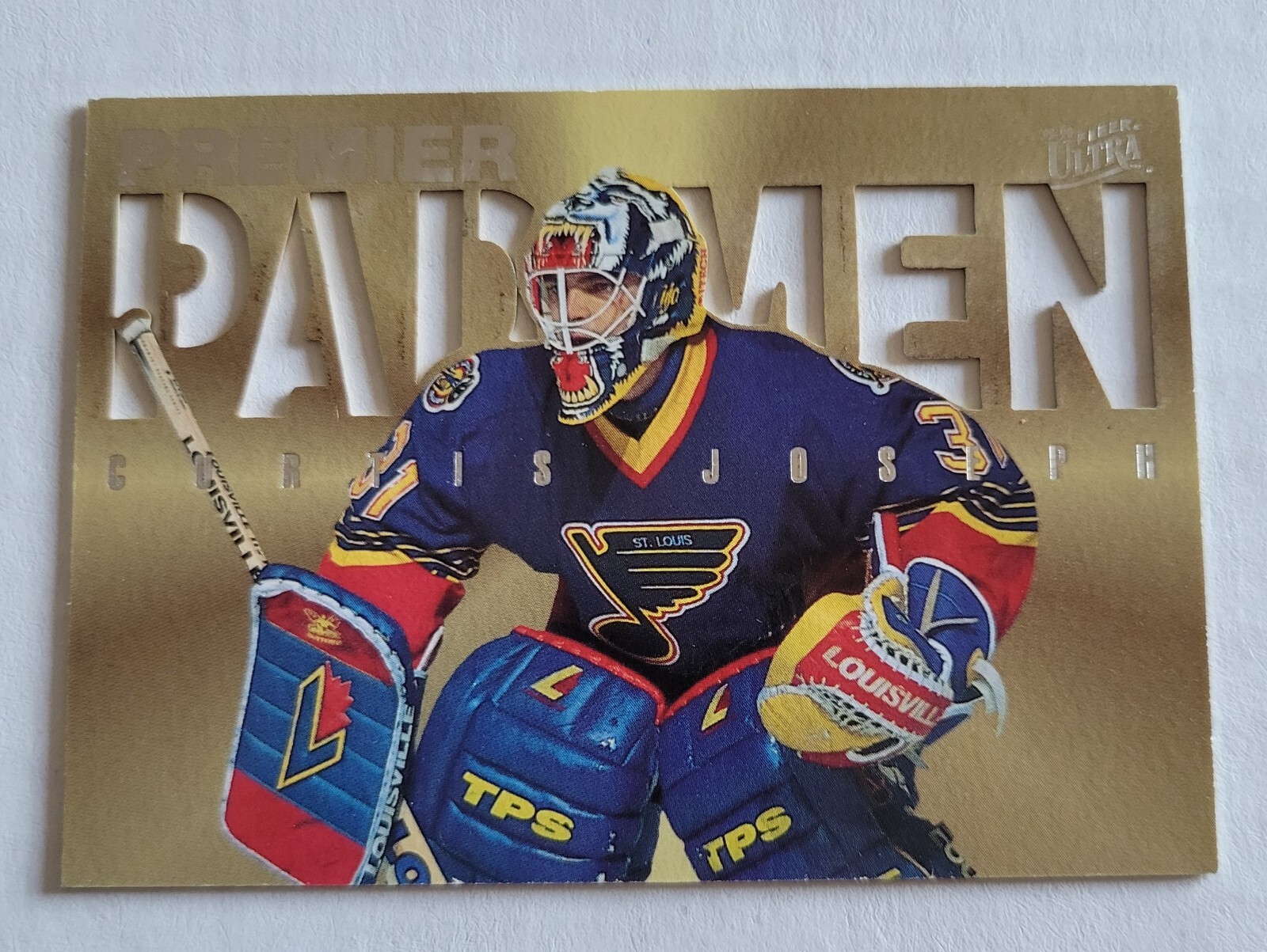 CUJO 1995-96 Fleer Ultra Premier Pad Men #6 CURTIS JOSEPH NHL Insert Card PadMen