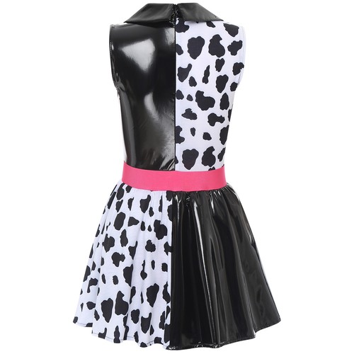 Damen Halloween Kuh Kostüm Kleid Minikleid Reverskragem Hemd Tops for Cosplay - Bild 14 von 35