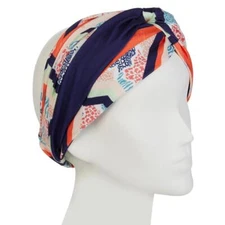 New Sassy Jones Print Multicolor Turban Headband Reversible 746240 - Blue Multi