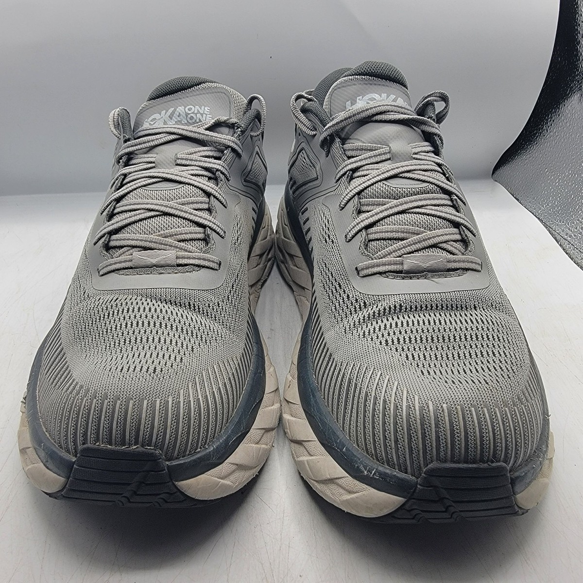 HOKA ONE ONE Bondi 7 Mens Running Shoes Wild Dove Gray | 9.5 Wide Size 9 - Hoka One One HOKA Bondi 7 Wild Dove for sale online  main image 4