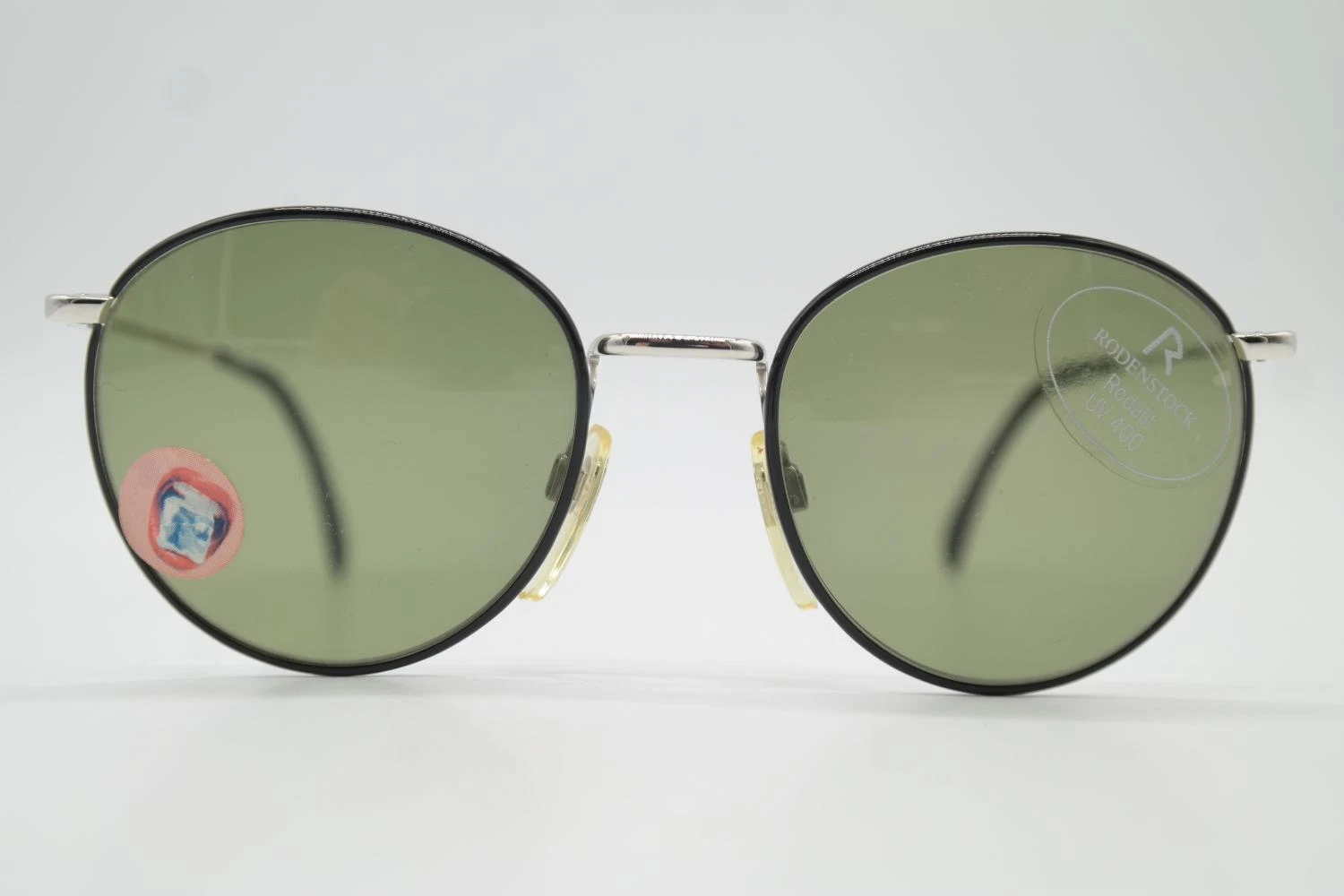 Vintage Sunglasses Rodenstock R1792 Black Silver Oval Sunglasses Glasses