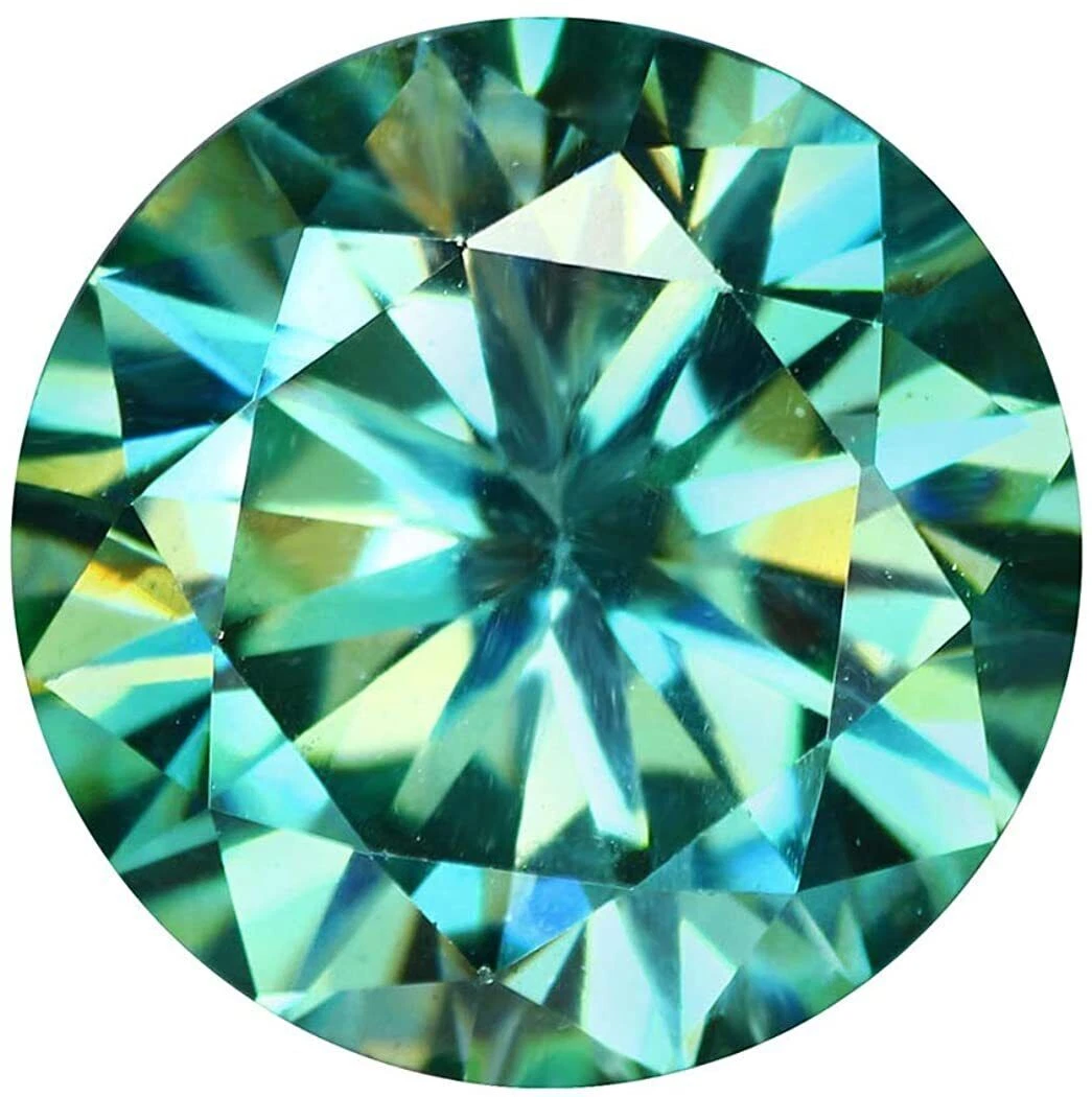 Green Moissanite Diamond 2.6 Ct. Round Brilliant Cut Loose Diamond Stone