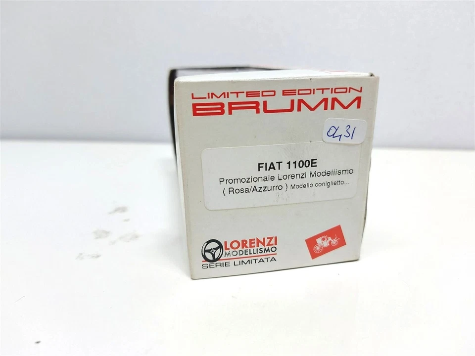 Fiat 1100E Furgone Promo Lorenzi Modellismo Rosa / Azzurro - 1/43 Brumm - Immagine 2 di 2
