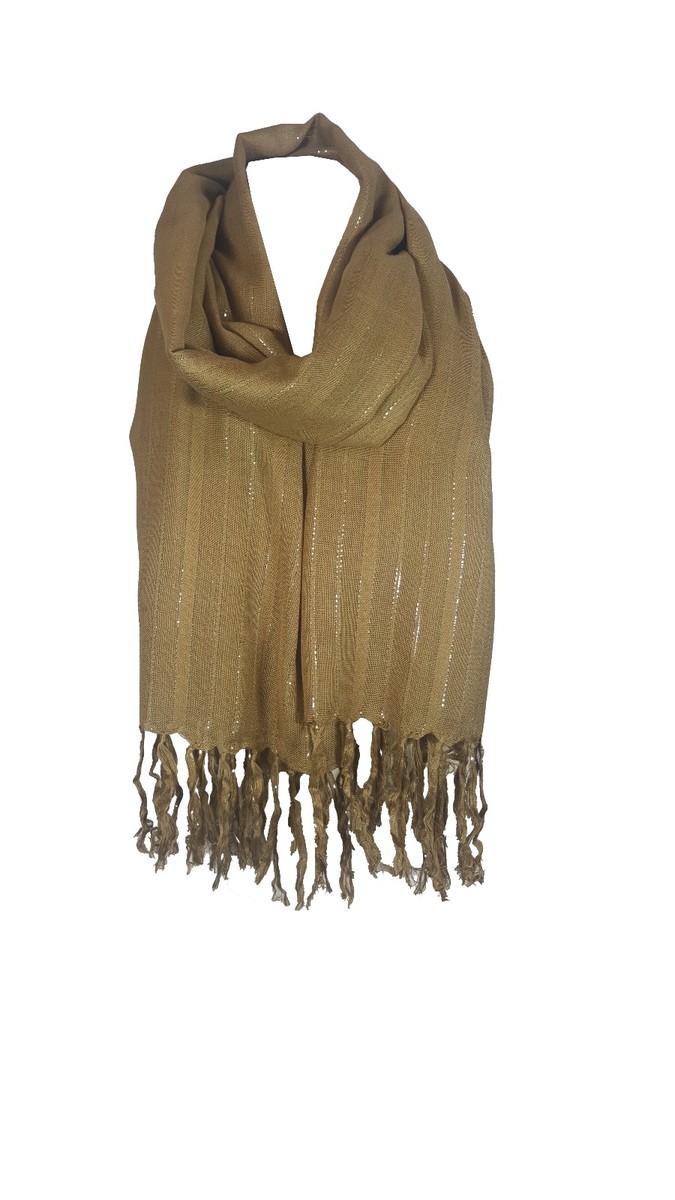 Étole Pashmina Femme à Paillettes Rayées - Neuf Sans étiquettes, Marque Souvenirs De Londres