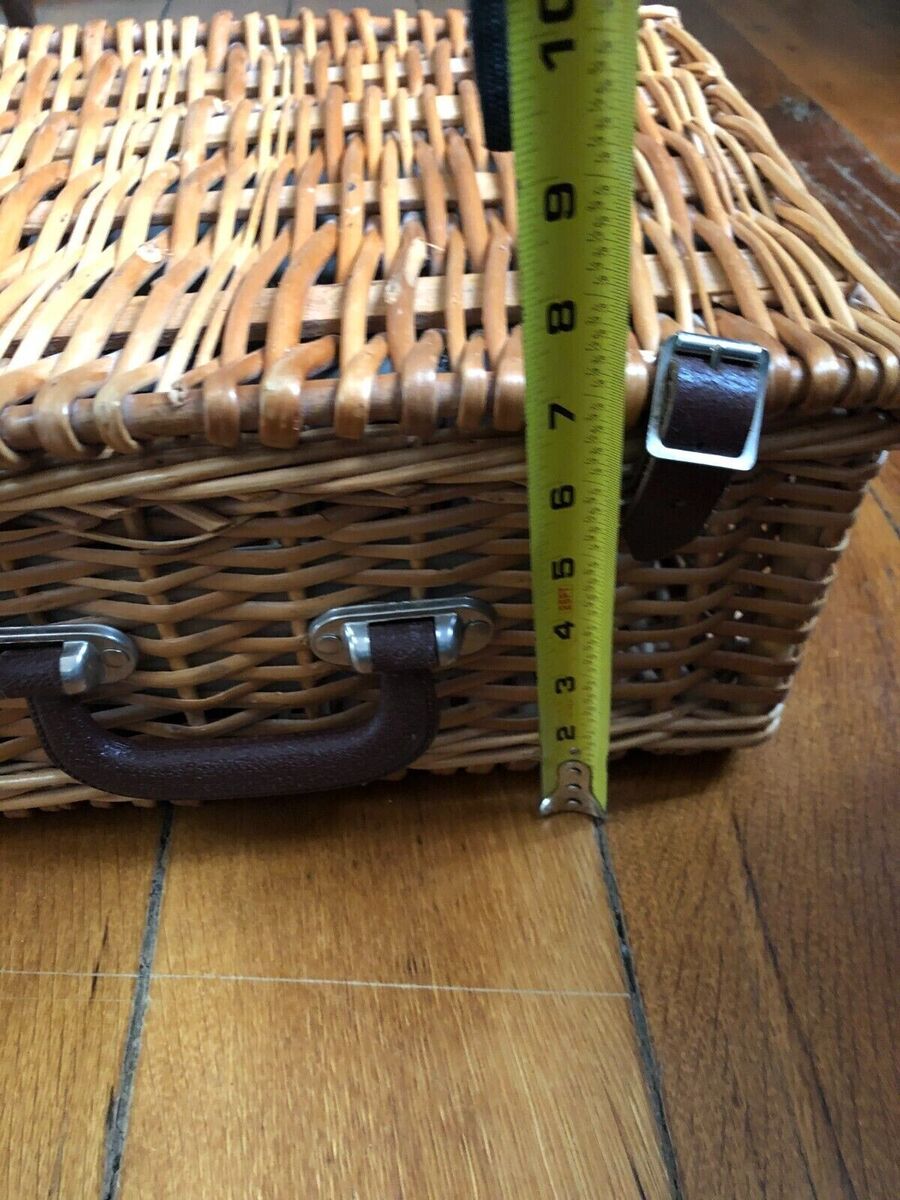 Vintage JOHN LEWIS/OPTIMA Picnic Basket Wicker Service for 2 Vintage JOHN LEWIS/OPTIMA Picnic Basket Wicker Service for 2