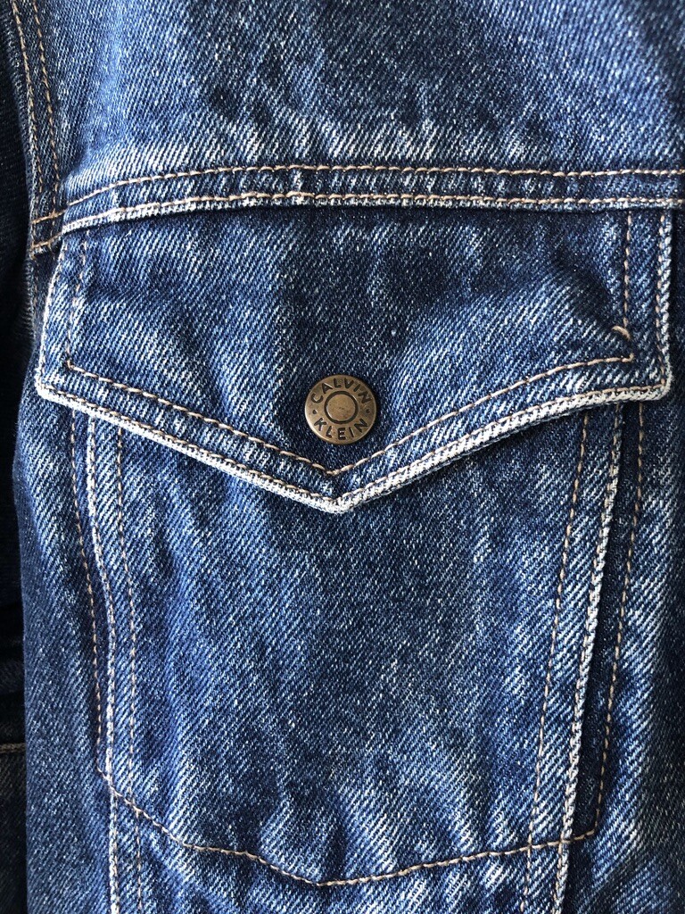 【CK JEAN】80S ICON DARK BLUE DENIM JACKET 4RB990G RG8 VTG 80s CALVIN KLEIN BLUE LABEL DARK JEAN TRUCKER DENIM