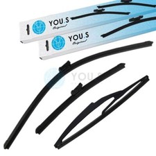 YOU.S Scheibenwischer Wischerblätter SET VORNE + HINTEN für RENAULT ZOE (BFM)