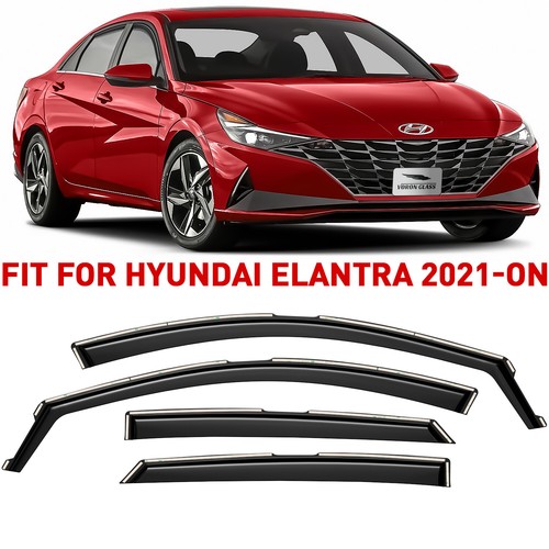 In N Out For 2021-2025 Hyundai Elantra 3D Wavy Mugen Style Window Visors Rain Guards Hyundai Elantra 2022 Accessories - Foto 8