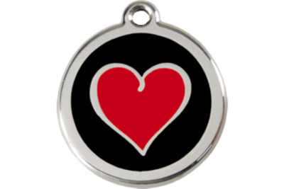 Red Heart Dog Cat Pet ID Tag Charm Personalized - Red Dingo Lifetime Guarantee