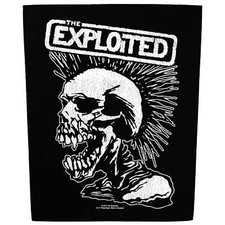 Image of The Exploited Vintage Skull Back Patch Punk Mohawk XL DTG Printed Sew On