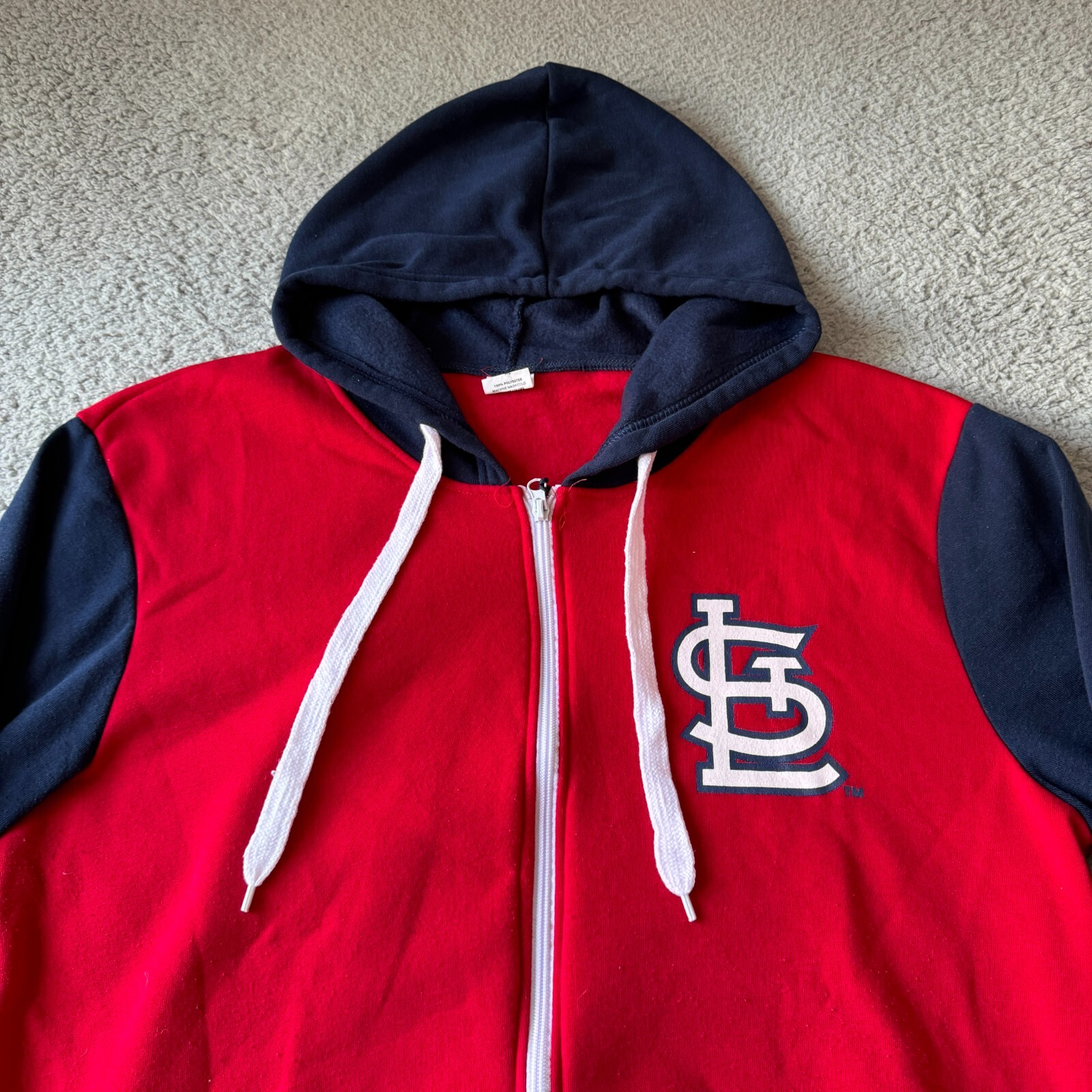Men's XL Red & Blue Cardinals Full Zip Hooded Jacket for Sports & Casual Wear