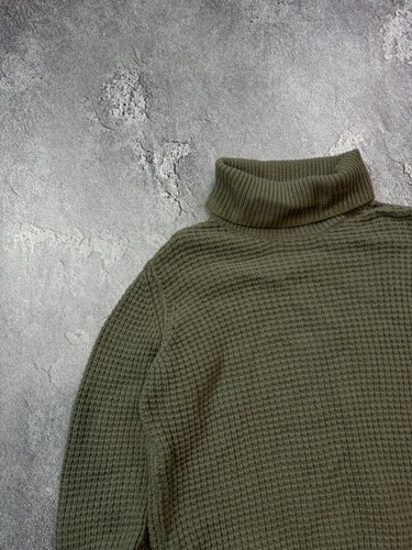 RARO maglione Prada vintage archivio maglia rigida collo alto verde kaki taglia 44 - Foto 4 di 14