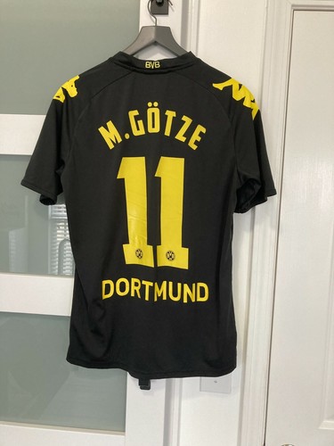 Authentic Champions Mario Gotze 11 12 Bvb Borussia Dortmund Away Jersey Ebay