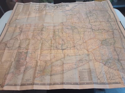  RAILROAD MAP, POST OFFICE, TOWNSHIP NEW YORK 1903 SCARBOROUGHS 