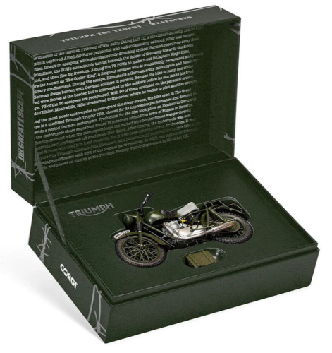 Corgi The Great Escape - Triumph Tr6 Trophy (Weathered) 1:12 Motorcycle Cc08501