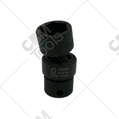 Sunex 318UM 3/8 Inch Drive 6 Point 18mm Universal Impact Socket New