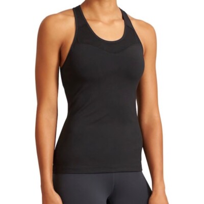 New Athleta Womens Spiral Support Tank Top Activewear Black Size XXS