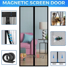 82"x42" Magnetic Screen Door Heavy Duty Strong Magnets Mesh Curtain Hands Free