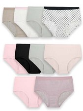 Fruit of the Loom Assorted Classic Cotton Briefs, 9 Pack Little Girls Big