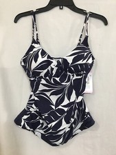 Anne Cole Women's Adjustable Strap Tankini Swim Top size S,M New Navy Print