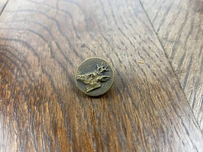 ANCIEN BOUTON CERF CHASSE VENERIE ANTIQUE DEER HUNT BUTTON XIX - Photo 1/2